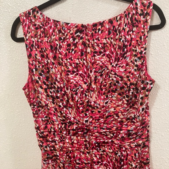 Orvis Women’s Midi Dress A-line geometric Sleeveles Size 10 Pink Spring Classic - Picture 8 of 16